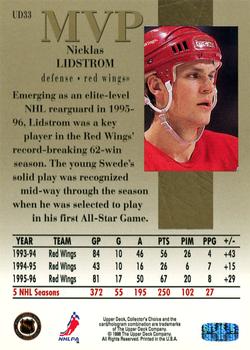 1996-97 Collector's Choice - Upper Deck MVP Gold #UD33 Nicklas Lidstrom Back