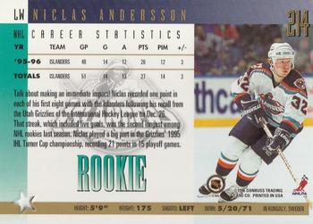 1996-97 Donruss - Press Proofs #214 Niklas Andersson Back