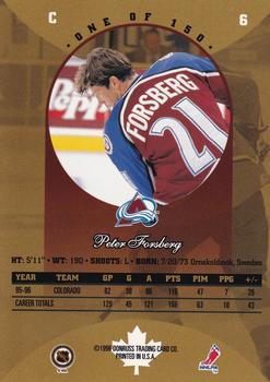 1996-97 Donruss Canadian Ice - Canadian Gold Press Proofs #6 Peter Forsberg Back
