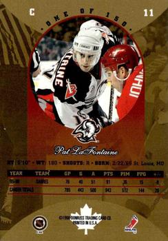 1996-97 Donruss Canadian Ice - Canadian Gold Press Proofs #11 Pat LaFontaine Back