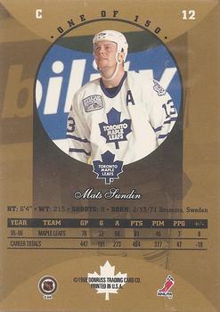 1996-97 Donruss Canadian Ice - Canadian Gold Press Proofs #12 Mats Sundin Back
