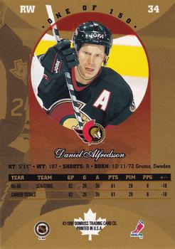 1996-97 Donruss Canadian Ice - Canadian Gold Press Proofs #34 Daniel Alfredsson Back