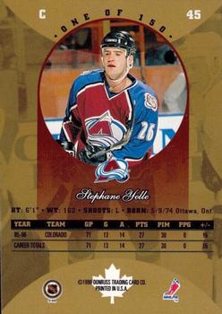 1996-97 Donruss Canadian Ice - Canadian Gold Press Proofs #45 Stephane Yelle Back