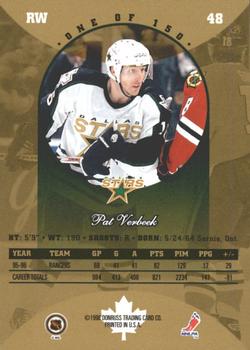 1996-97 Donruss Canadian Ice - Canadian Gold Press Proofs #48 Pat Verbeek Back