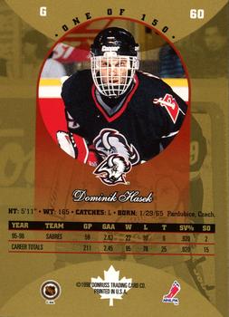 1996-97 Donruss Canadian Ice - Canadian Gold Press Proofs #60 Dominik Hasek Back