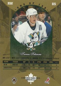 1996-97 Donruss Canadian Ice - Canadian Gold Press Proofs #85 Teemu Selanne Back