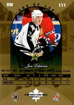 1996-97 Donruss Canadian Ice - Canadian Gold Press Proofs #111 Jere Lehtinen Back