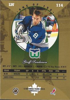 1996-97 Donruss Canadian Ice - Canadian Gold Press Proofs #114 Geoff Sanderson Back