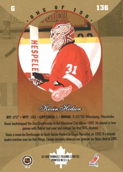 1996-97 Donruss Canadian Ice - Canadian Gold Press Proofs #136 Kevin Hodson Back