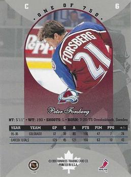 1996-97 Donruss Canadian Ice - Canadian Red Press Proofs #6 Peter Forsberg Back
