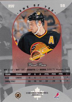 1996-97 Donruss Canadian Ice - Canadian Red Press Proofs #59 Pavel Bure Back