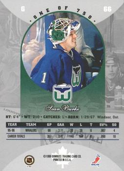 1996-97 Donruss Canadian Ice - Canadian Red Press Proofs #66 Sean Burke Back