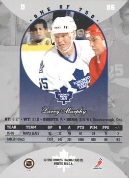 1996-97 Donruss Canadian Ice - Canadian Red Press Proofs #86 Larry Murphy Back