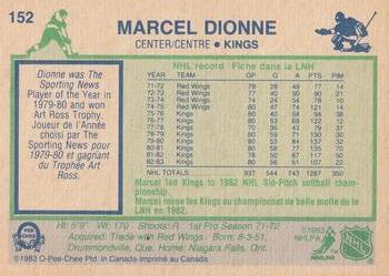 1983-84 O-Pee-Chee #152 Marcel Dionne Back
