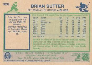 1983-84 O-Pee-Chee #320 Brian Sutter Back