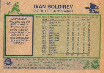1983-84 O-Pee-Chee #118 Ivan Boldirev Back
