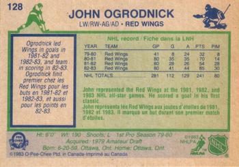1983-84 O-Pee-Chee #128 John Ogrodnick Back