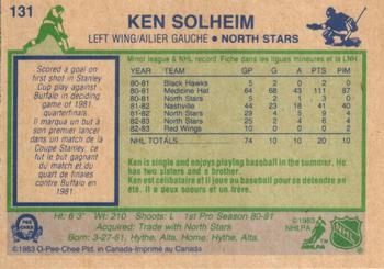 1983-84 O-Pee-Chee #131 Ken Solheim Back