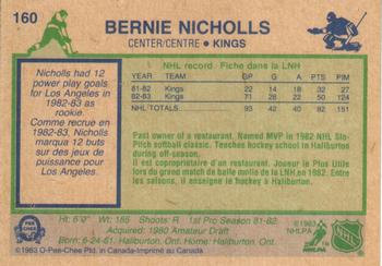 1983-84 O-Pee-Chee #160 Bernie Nicholls Back