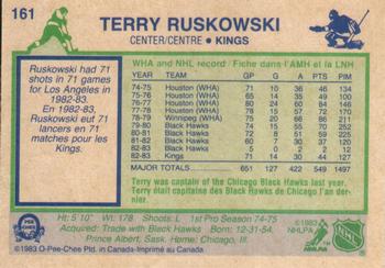 1983-84 O-Pee-Chee #161 Terry Ruskowski Back
