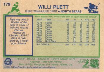 1983-84 O-Pee-Chee #179 Willi Plett Back