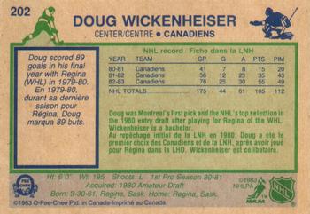 1983-84 O-Pee-Chee #202 Doug Wickenheiser Back