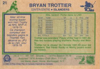 1983-84 O-Pee-Chee #21 Bryan Trottier Back