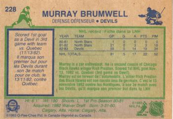 1983-84 O-Pee-Chee #228 Murray Brumwell Back