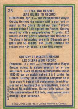 1983-84 O-Pee-Chee #23 Mark Messier / Wayne Gretzky Back