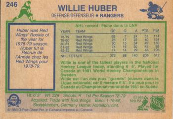 1983-84 O-Pee-Chee #246 Willie Huber Back