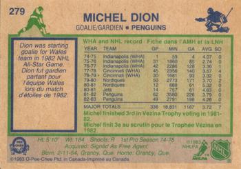 1983-84 O-Pee-Chee #279 Michel Dion Back
