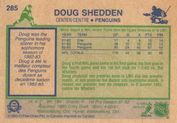1983-84 O-Pee-Chee #285 Doug Shedden Back