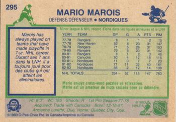 1983-84 O-Pee-Chee #295 Mario Marois Back
