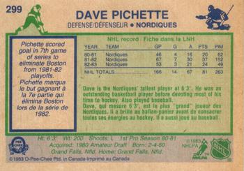 1983-84 O-Pee-Chee #299 Dave Pichette Back