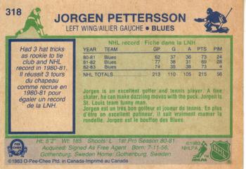 1983-84 O-Pee-Chee #318 Jorgen Pettersson Back