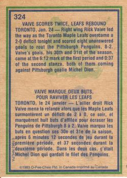 1983-84 O-Pee-Chee #324 Rick Vaive Back