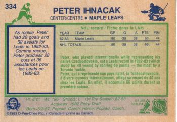 1983-84 O-Pee-Chee #334 Peter Ihnacak Back
