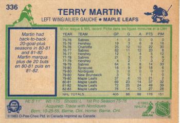 1983-84 O-Pee-Chee #336 Terry Martin Back