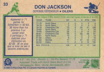 1983-84 O-Pee-Chee #33 Don Jackson Back