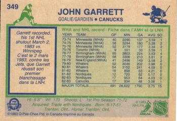 1983-84 O-Pee-Chee #349 John Garrett Back