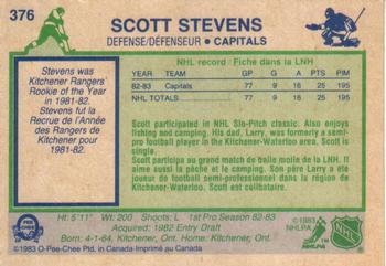 1983-84 O-Pee-Chee #376 Scott Stevens Back