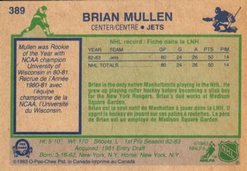 1983-84 O-Pee-Chee #389 Brian Mullen Back
