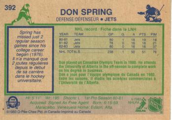 1983-84 O-Pee-Chee #392 Don Spring Back