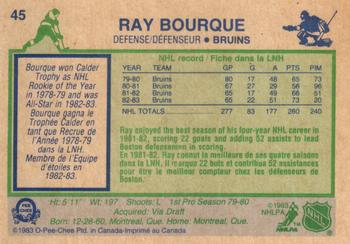 1983-84 O-Pee-Chee #45 Ray Bourque Back