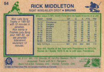 1983-84 O-Pee-Chee #54 Rick Middleton Back