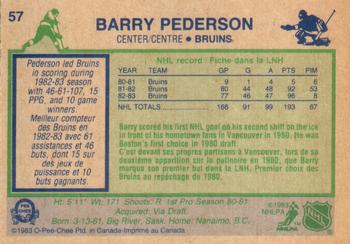 1983-84 O-Pee-Chee #57 Barry Pederson Back