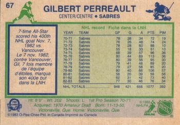 1983-84 O-Pee-Chee #67 Gilbert Perreault Back