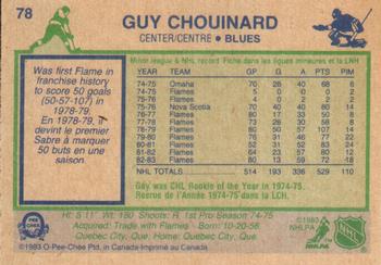 1983-84 O-Pee-Chee #78 Guy Chouinard Back
