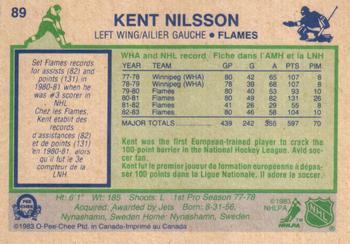 1983-84 O-Pee-Chee #89 Kent Nilsson Back