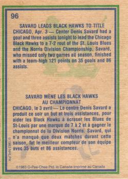 1983-84 O-Pee-Chee #96 Denis Savard Back
